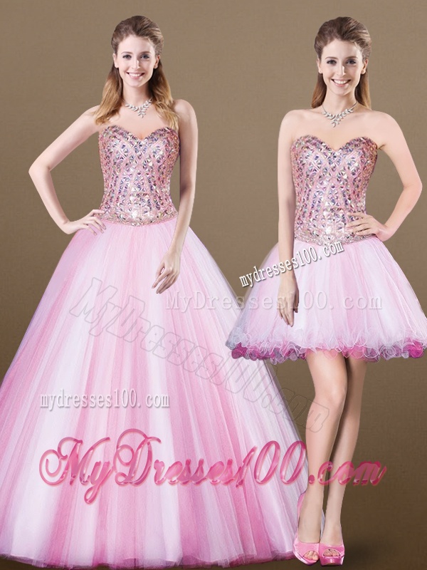 Lovely A Line Sweetheart Beading Detachable Evening Dresses for 2016