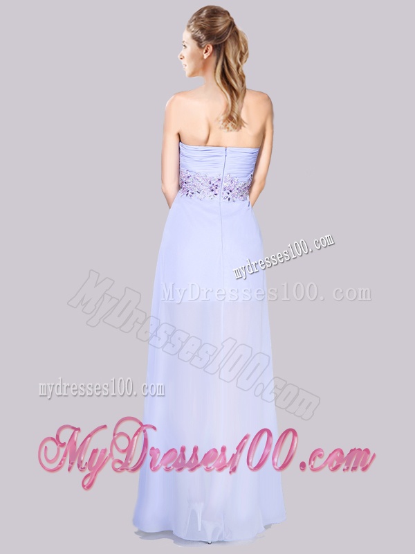 Low Price Short Inside Long Outside Lavender Evening Dress in Chiffon