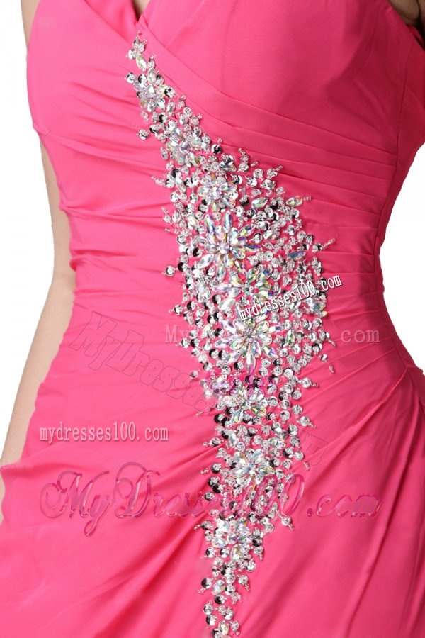 Mermaid Sweetheart Beading Ruffles Hot Pink Evening Dress