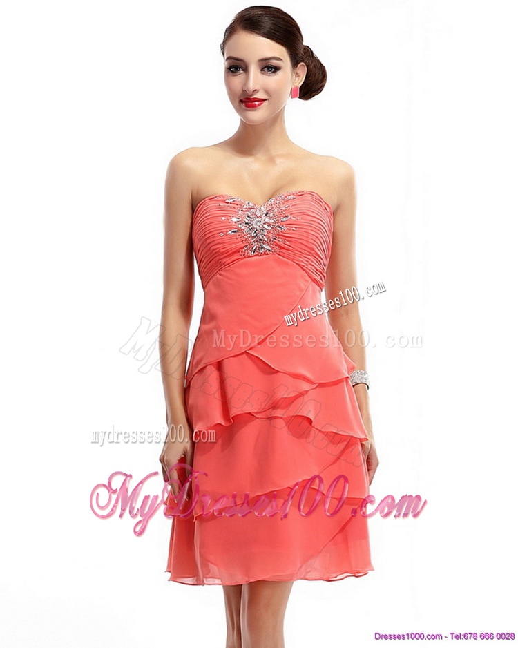 Mini Length Sweetheart Evening Dresses with Rhinestones and Ruching