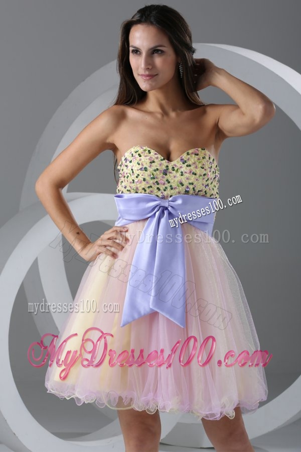 Princess Pink Sweetheart Appliques Knee-length Evening Cocktail Dress