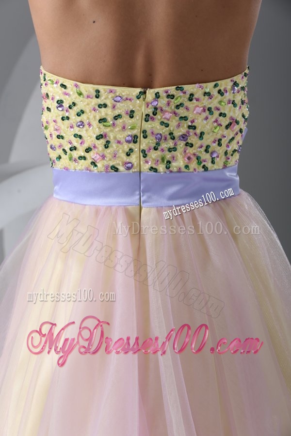 Princess Pink Sweetheart Appliques Knee-length Evening Cocktail Dress