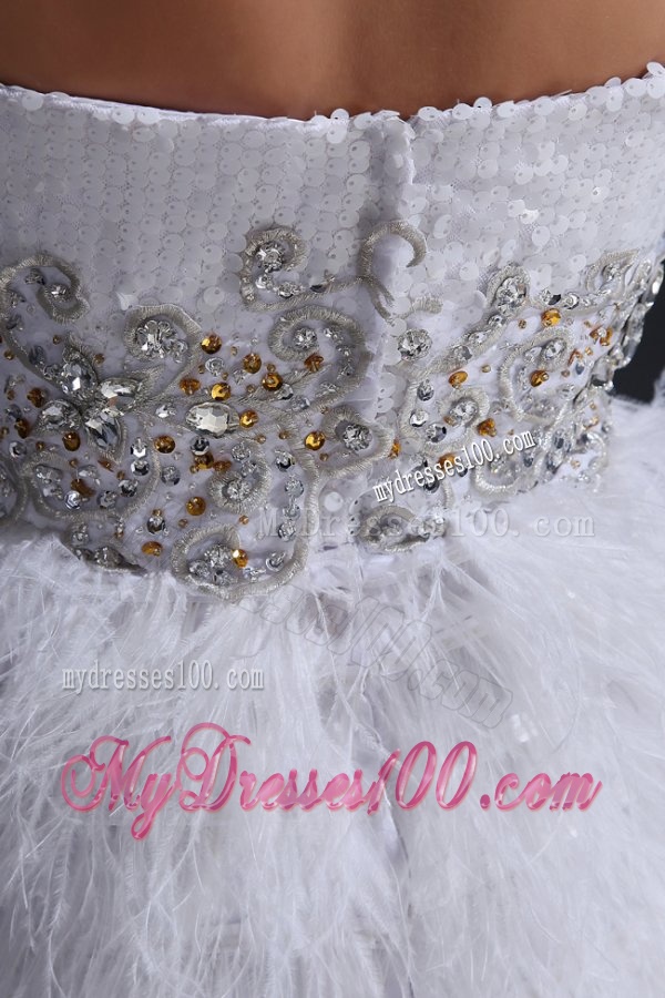 White Short Sweetheart Evening Dress with Embroidery and Beading