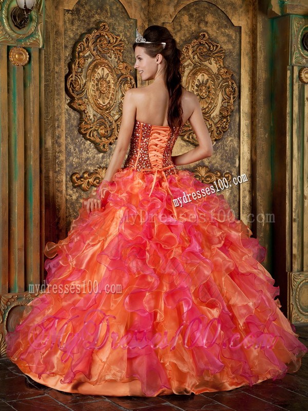 Multi-Color Strapless Beading for Sweet 15 16 Birthday Dress
