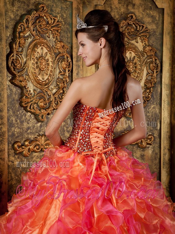 Multi-Color Strapless Beading for Sweet 15 16 Birthday Dress