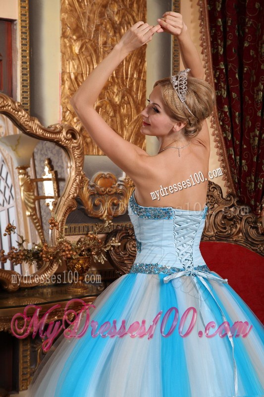 Multi-color Ball Gown Sweetheart Tulle Beading Quinceanera Dress