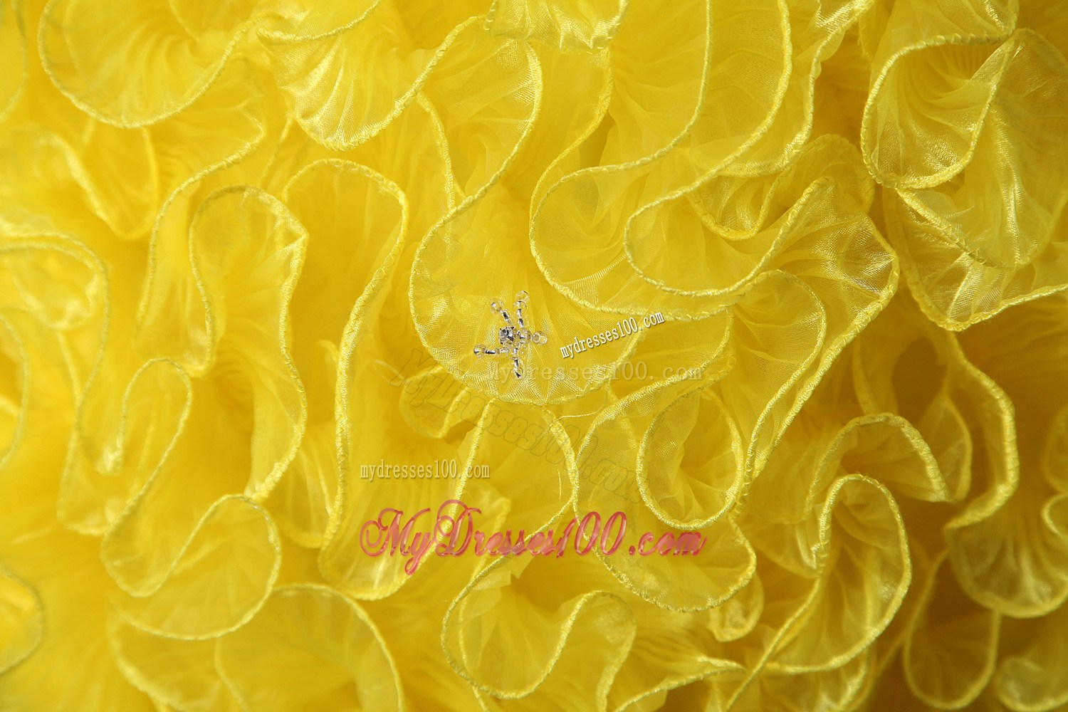 Yellow A-Line Sweetheart Quince Dress Beading and Rolling Flowers