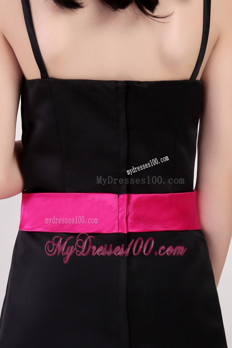 Black Sash Straps Ankle-length Flower Girl Dress