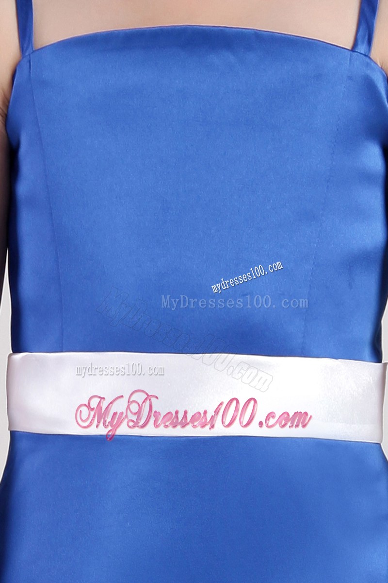 Blue Straps Ankle-length Belt Little Girl Dress