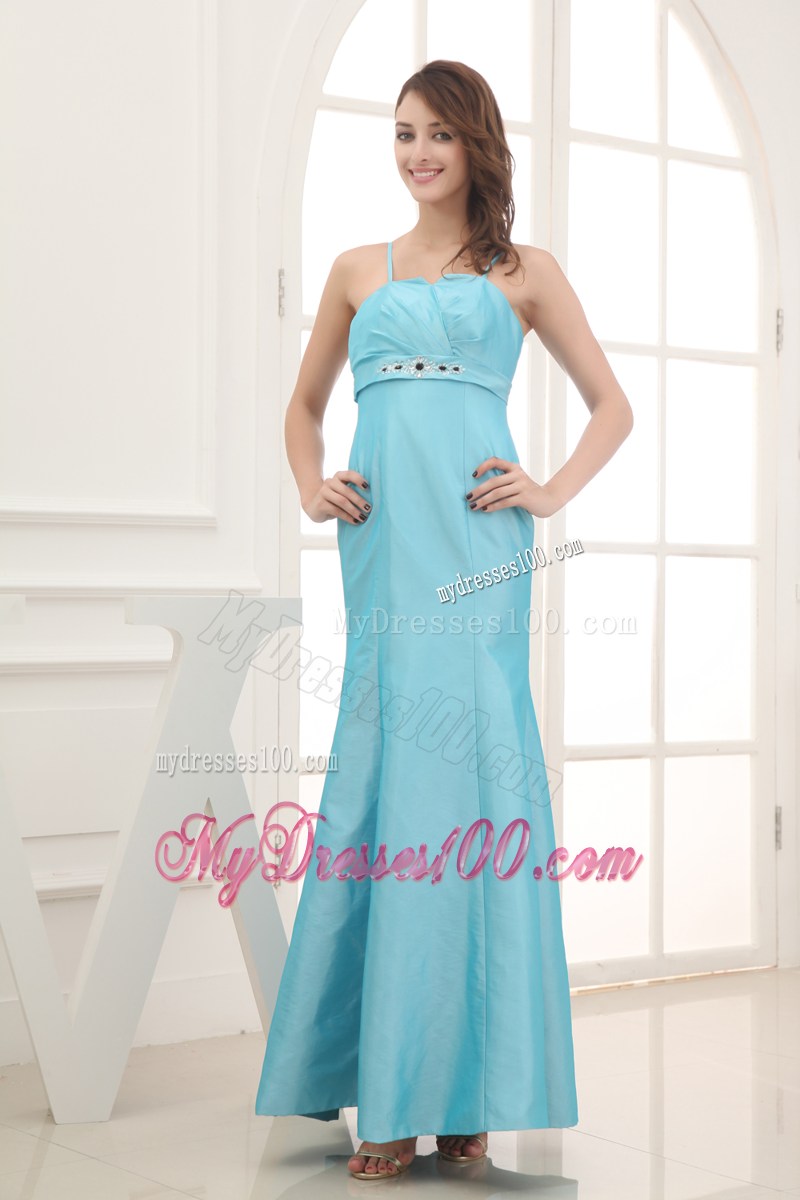 2013 Spaghetti Straps Beading Ankle-length 2013 Formal Evening Dress