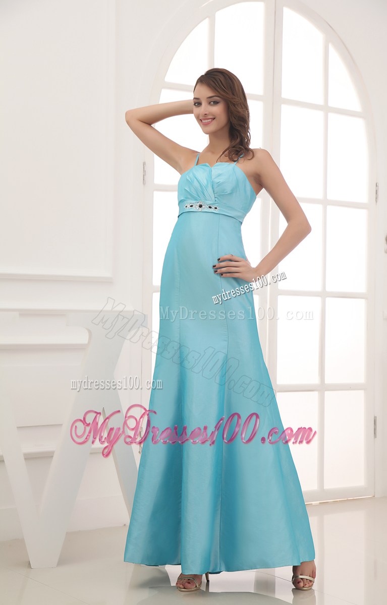 2013 Spaghetti Straps Beading Ankle-length 2013 Formal Evening Dress