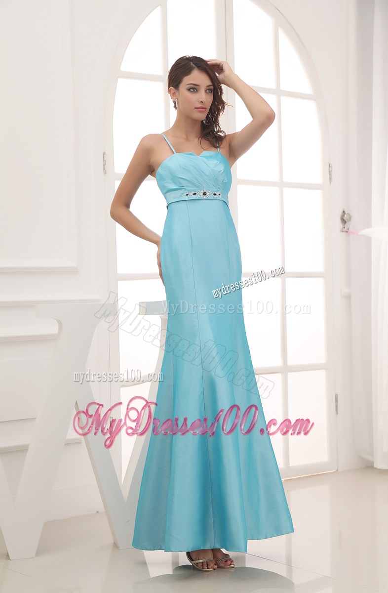2013 Spaghetti Straps Beading Ankle-length 2013 Formal Evening Dress