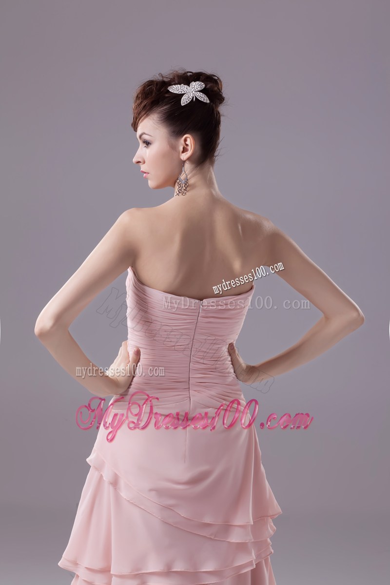 Appliques and Ruching Sweetheart Ankle-length Prom Dress