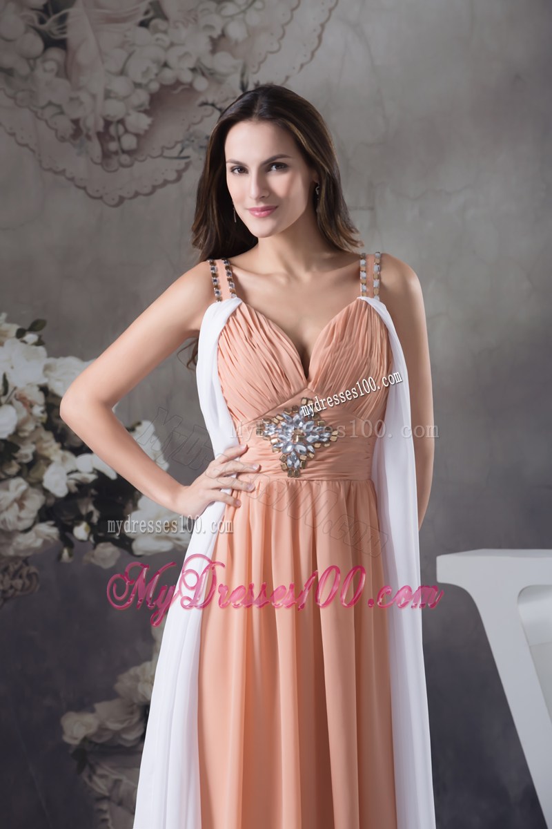 Beaded Decorate Shoulder Empire Asymmetrical Prom Dress For 2013