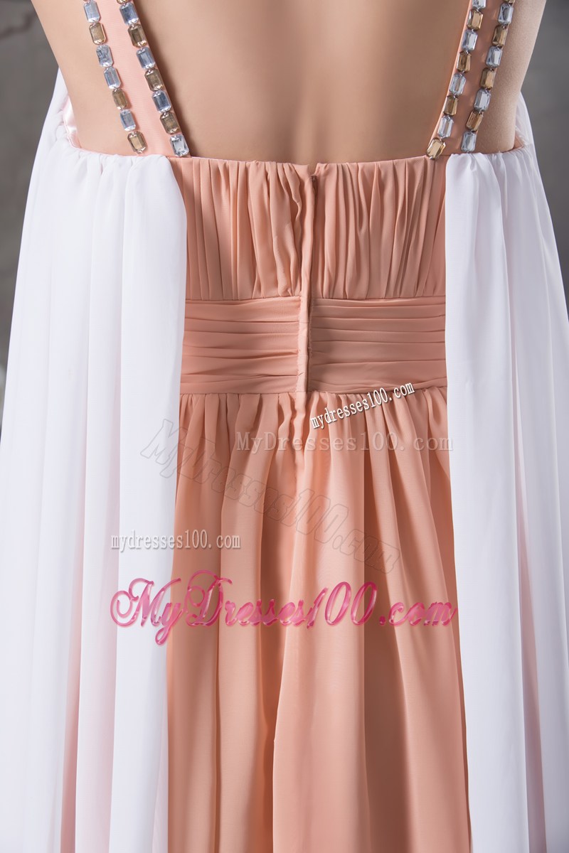 Beaded Decorate Shoulder Empire Asymmetrical Prom Dress For 2013