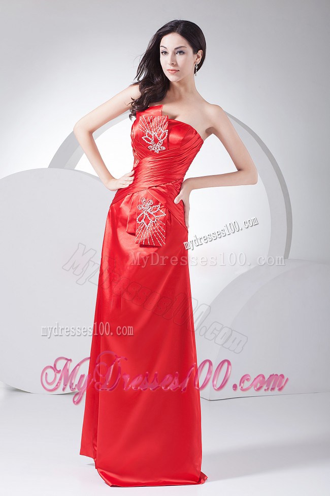 Beading Decorate Bodice 2013 Red Foraml Evening Dresses