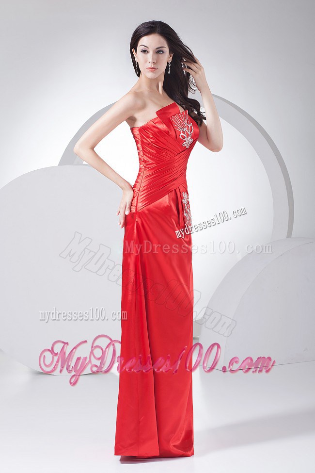 Beading Decorate Bodice 2013 Red Foraml Evening Dresses