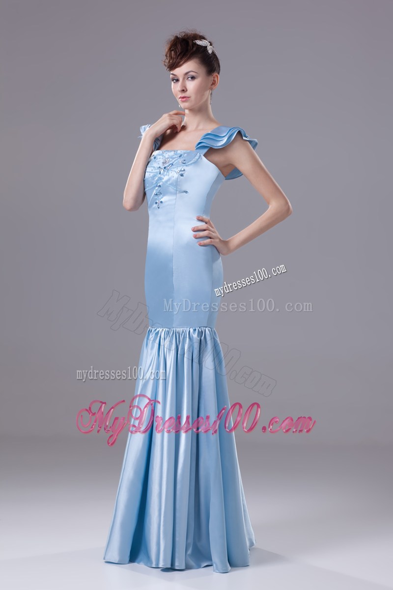 Beading Square Mermaid Long Prom Dress