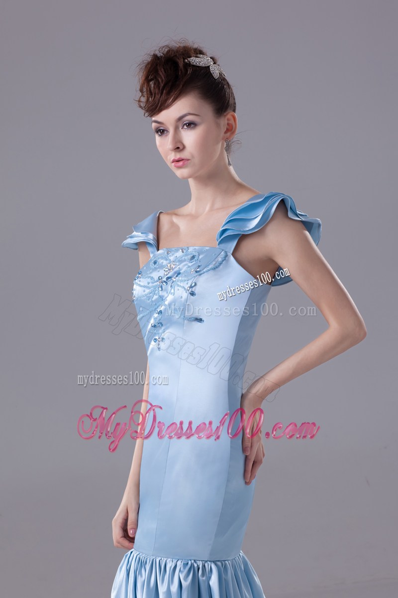 Beading Square Mermaid Long Prom Dress