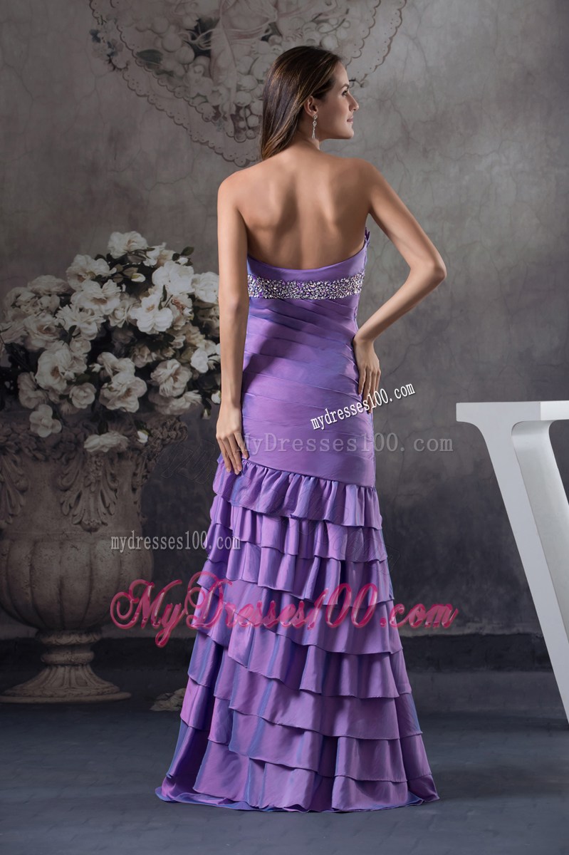 Beading and Ruffled Layers Column Strapless long 2013 Prom Dress