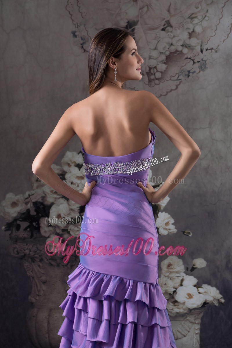 Beading and Ruffled Layers Column Strapless long 2013 Prom Dress