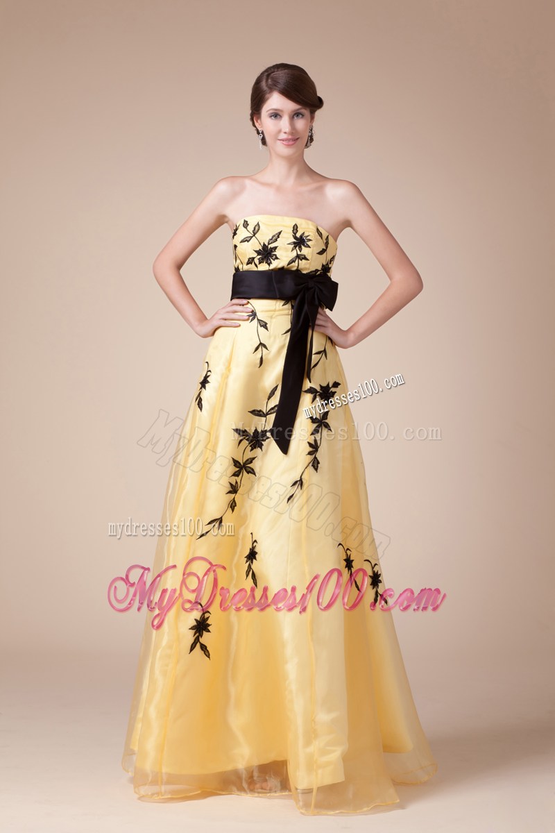Bowknot Exclusive Empire Strapless Long Prom Dress For 2013