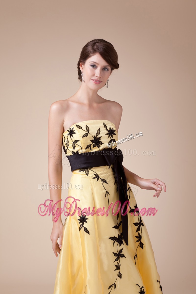 Bowknot Exclusive Empire Strapless Long Prom Dress For 2013