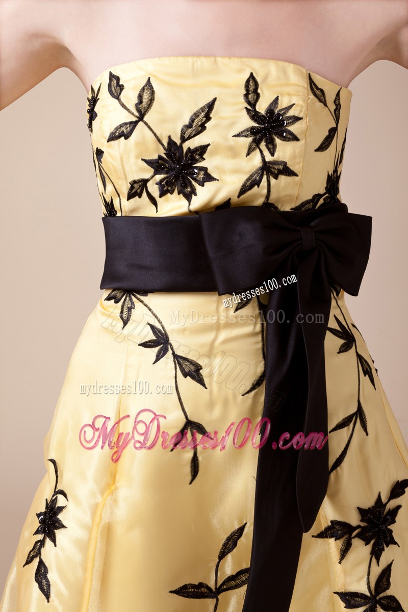 Bowknot Exclusive Empire Strapless Long Prom Dress For 2013