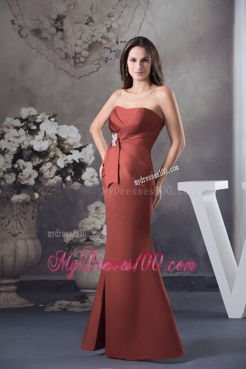 Brand New Appliques Mermaid / Trumpet Long Strapless Prom Dress