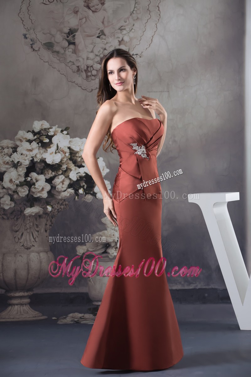 Brand New Appliques Mermaid / Trumpet Long Strapless Prom Dress