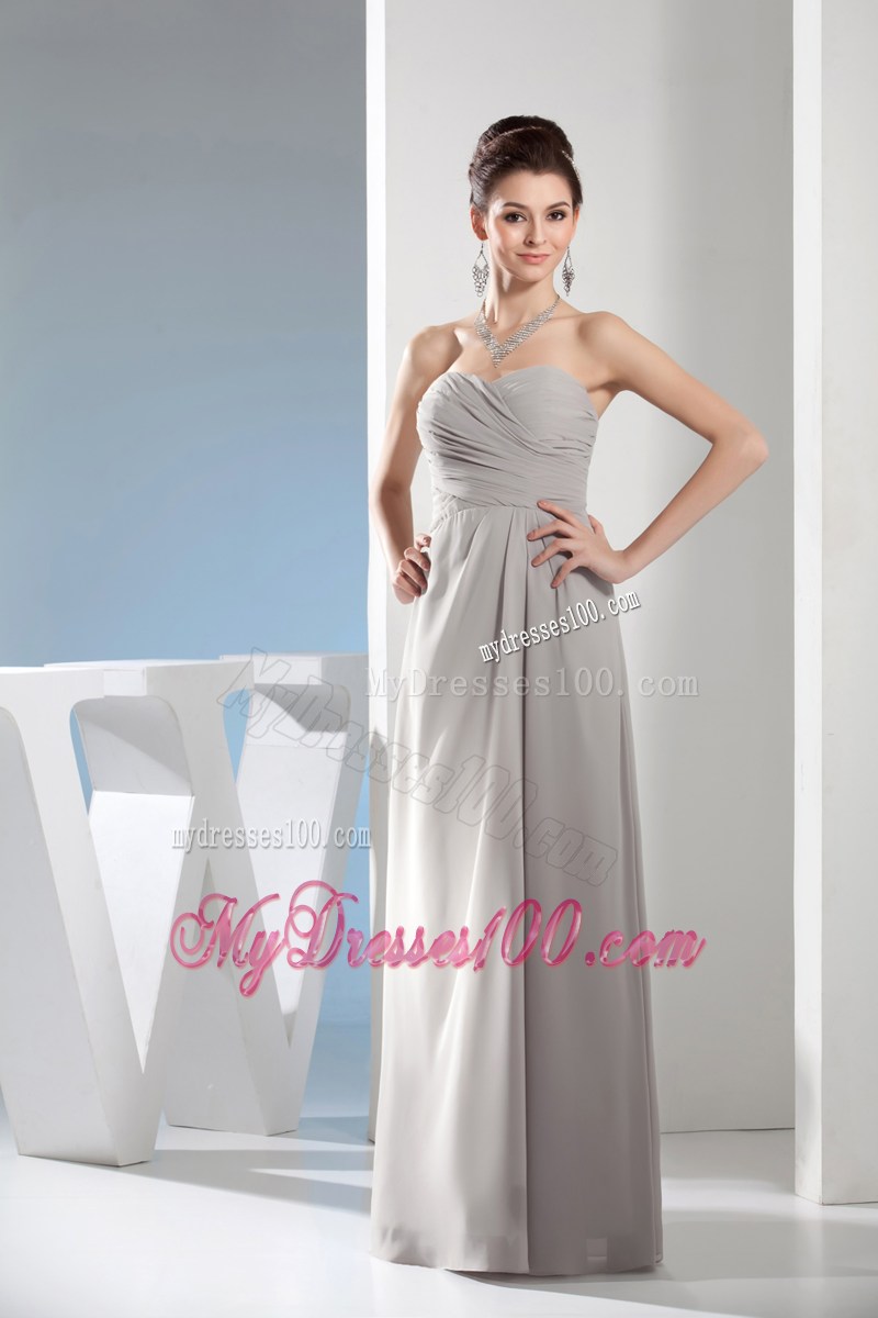 Cheap Column Sweetheart Ruching Gray long Formal Evening Dress 2013