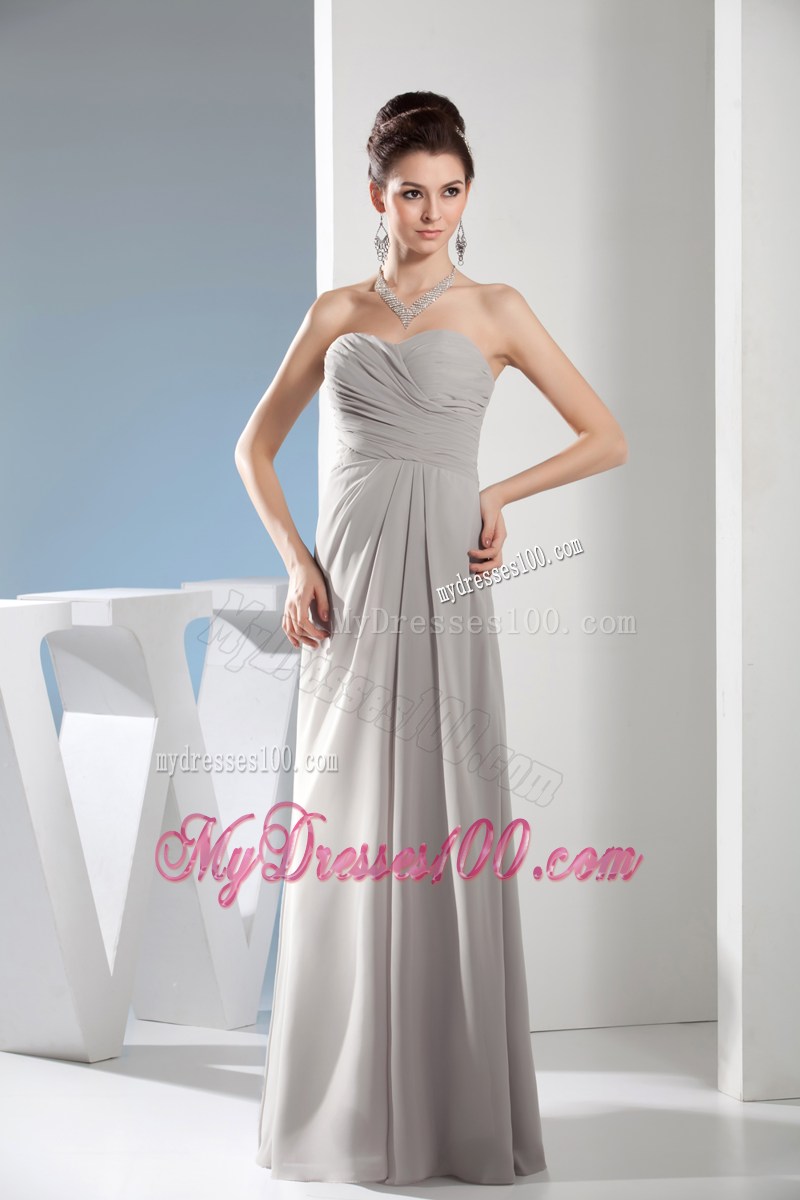 Cheap Column Sweetheart Ruching Gray long Formal Evening Dress 2013