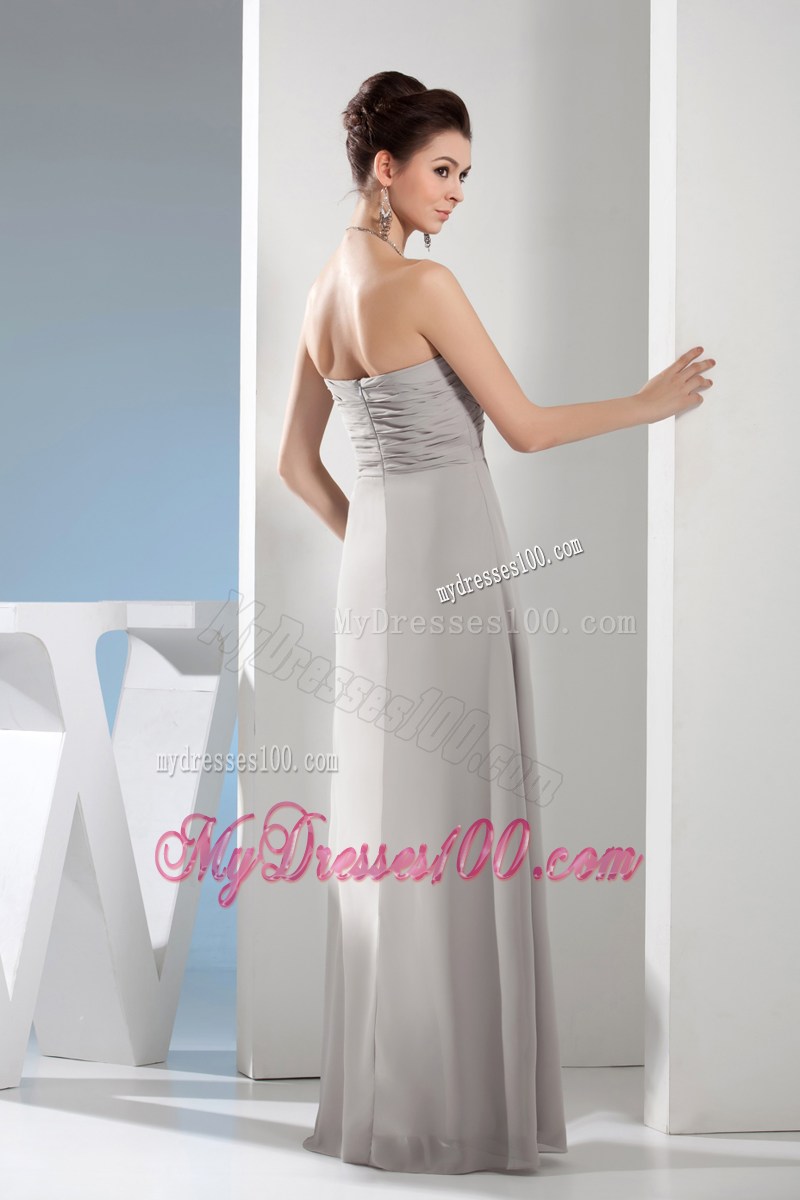 Cheap Column Sweetheart Ruching Gray long Formal Evening Dress 2013
