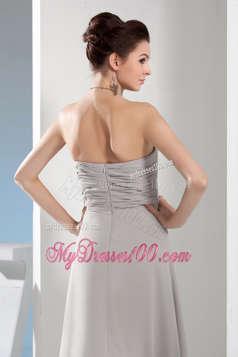 Cheap Column Sweetheart Ruching Gray long Formal Evening Dress 2013