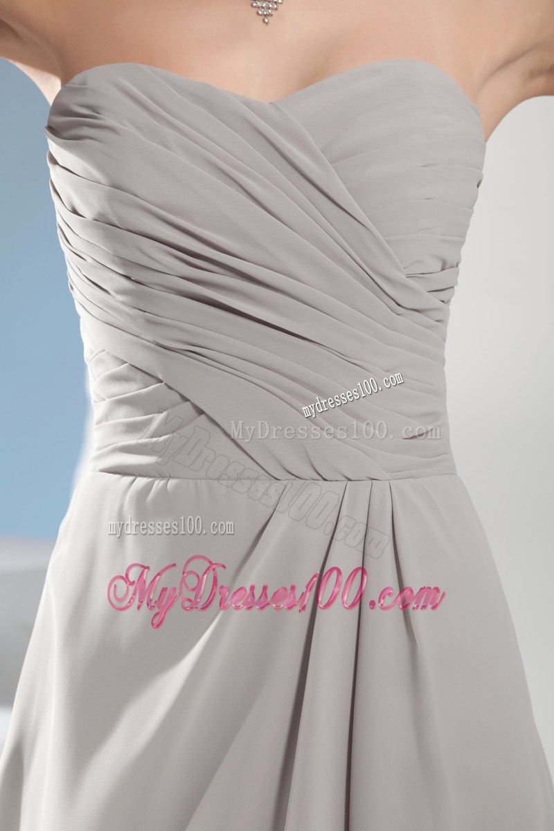 Cheap Column Sweetheart Ruching Gray long Formal Evening Dress 2013