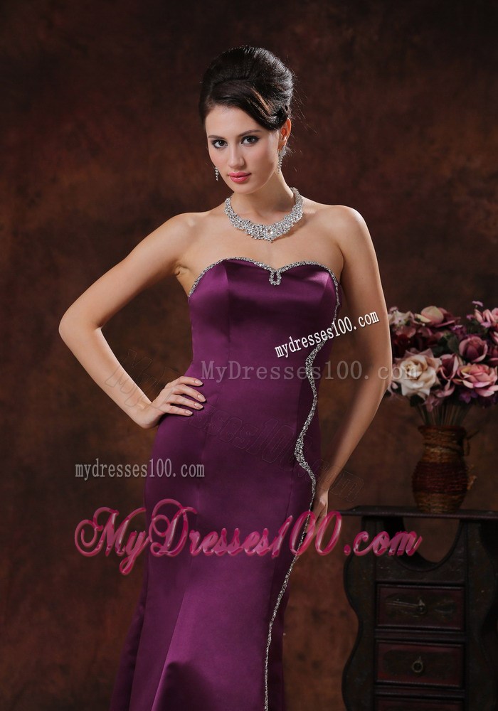 Customize Mermaid Dark Purple Foraml Evening Dresses With Beading