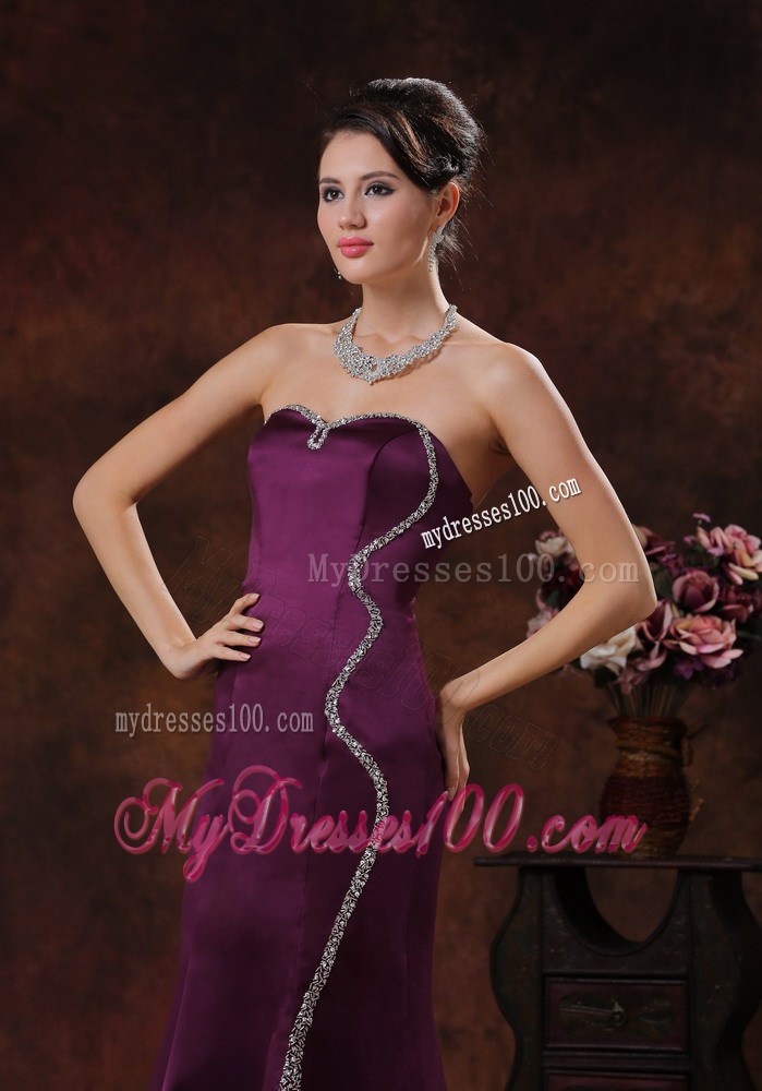 Customize Mermaid Dark Purple Foraml Evening Dresses With Beading