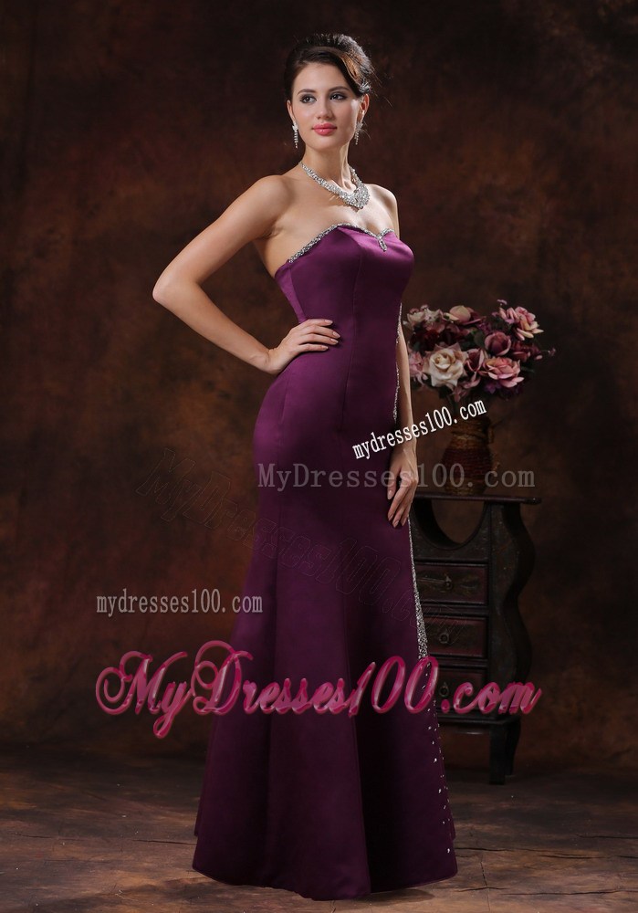 Customize Mermaid Dark Purple Foraml Evening Dresses With Beading
