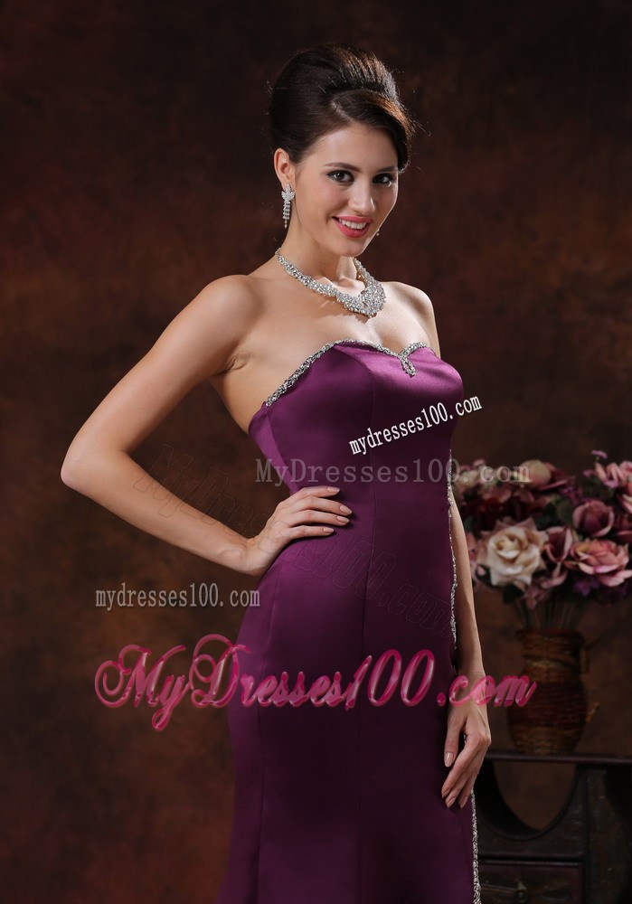 Customize Mermaid Dark Purple Foraml Evening Dresses With Beading