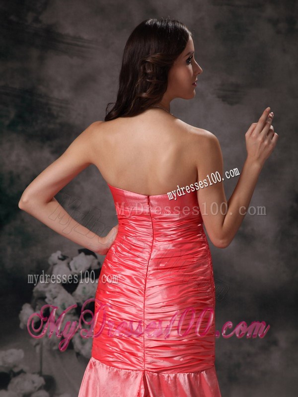 2013 Latest Watermelon Red Formal Evening Dress Mermaid Strapless