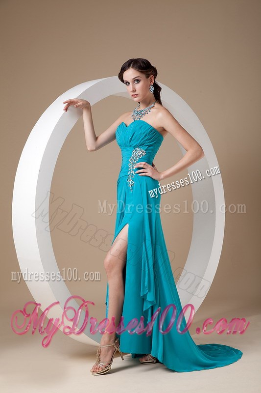 Top Selling Teal 2013 Formal Evening Dress Column Sweetheart