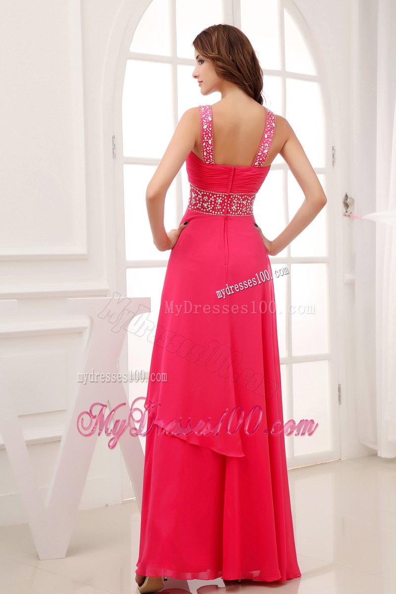 Elegant Empire V-neck Long Prom Dress For 2013 Custom Made