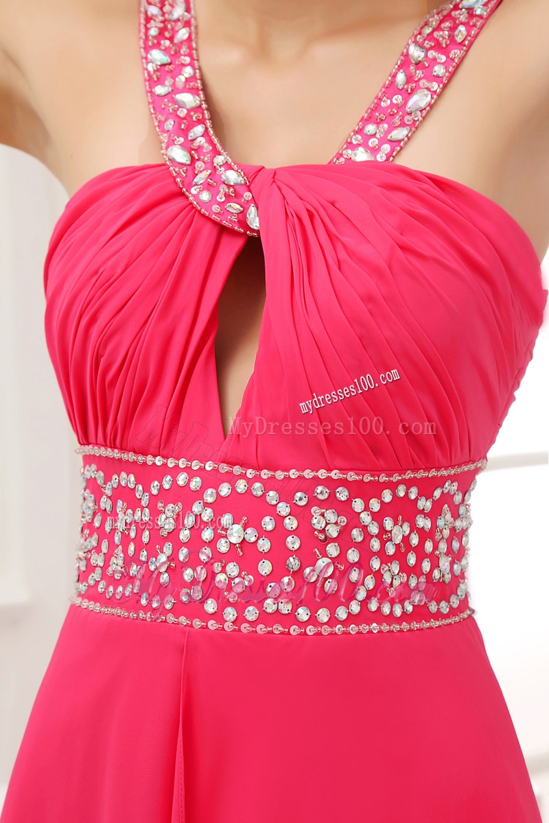 Elegant Empire V-neck Long Prom Dress For 2013 Custom Made