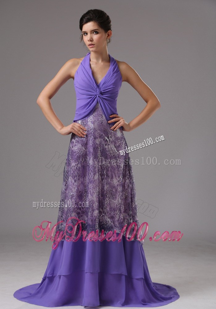 Purrple Custom Made Halter Ruched Bodice For Rrom Dress