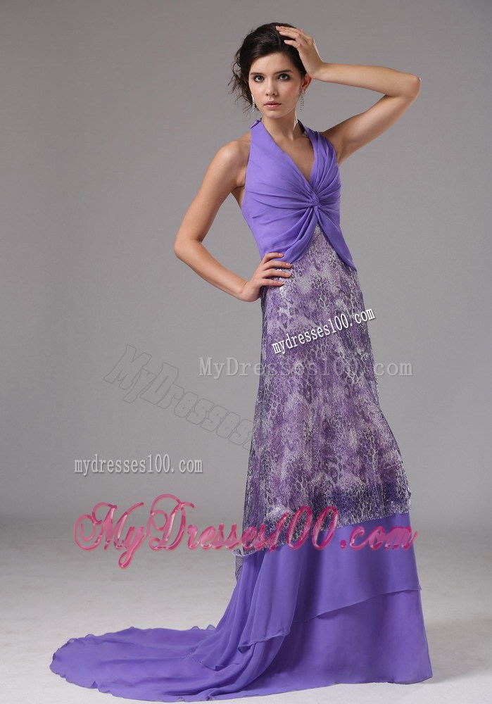 Purrple Custom Made Halter Ruched Bodice For Rrom Dress