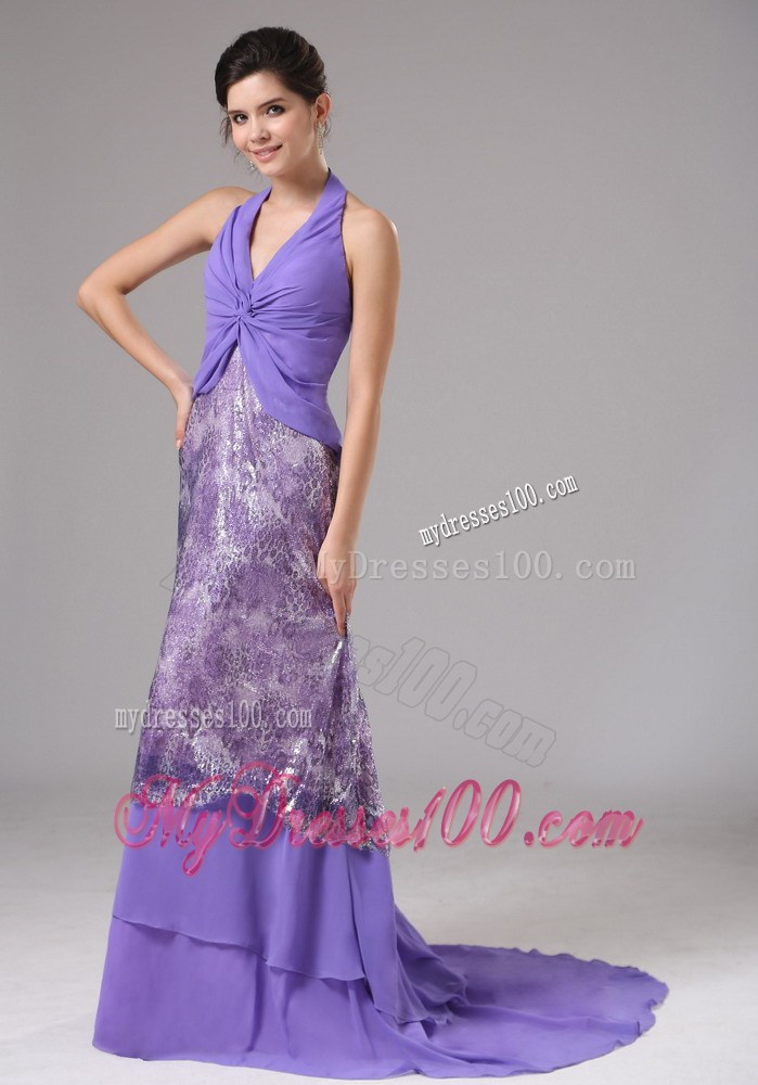 Purrple Custom Made Halter Ruched Bodice For Rrom Dress