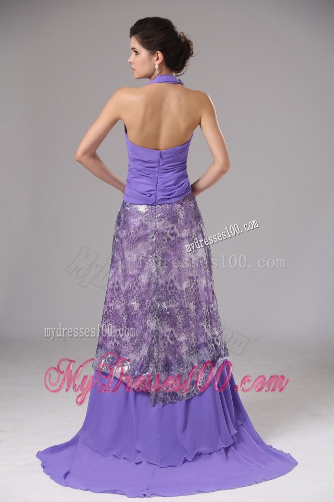 Purrple Custom Made Halter Ruched Bodice For Rrom Dress