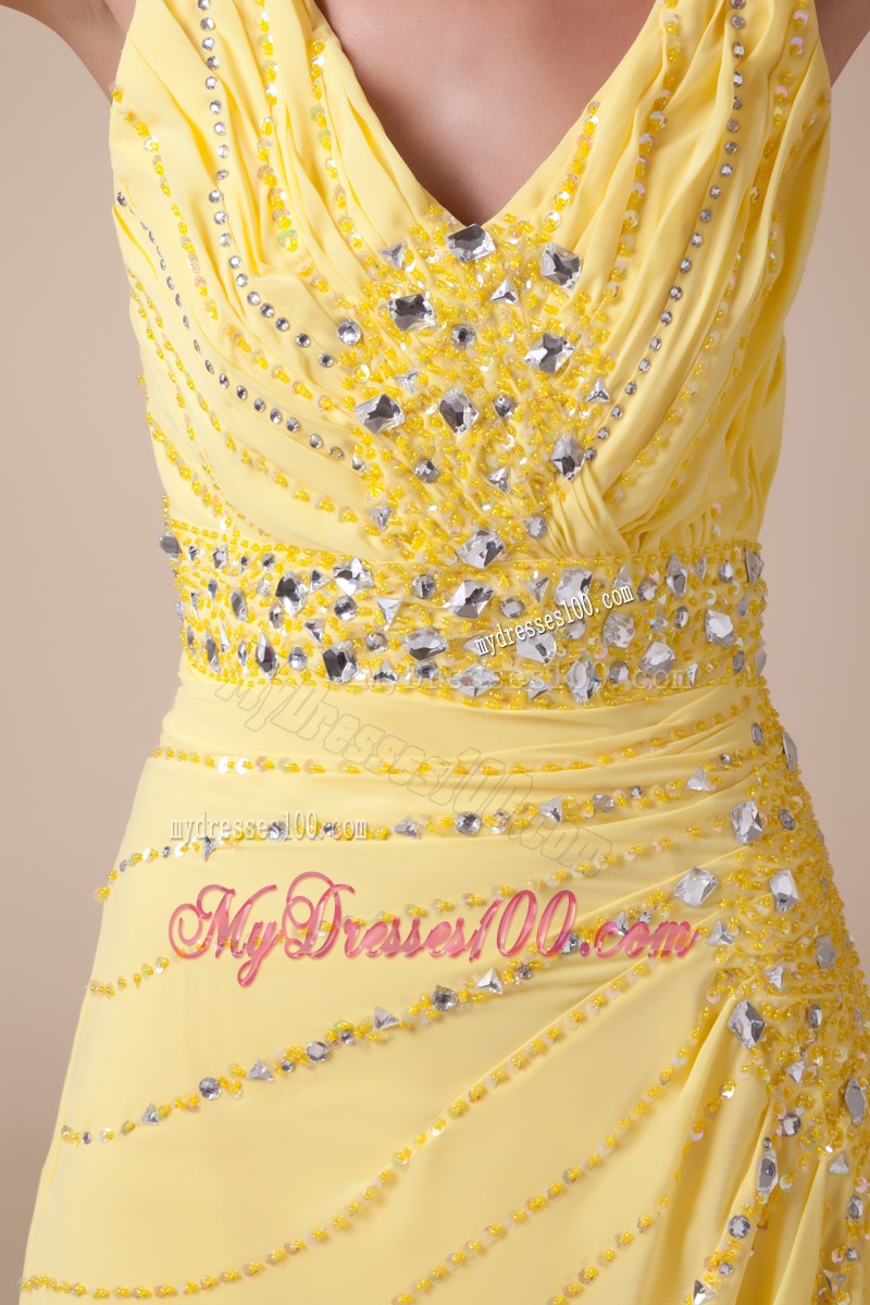 Halter Top Long Latest Empire Beading Prom Dress