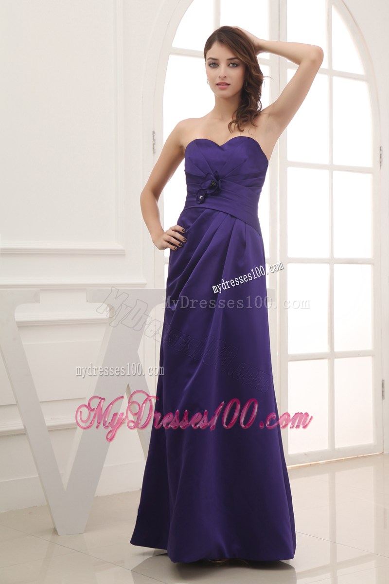 Hand Made Flowers Column Sweetheart Ankle-length Evening Dress