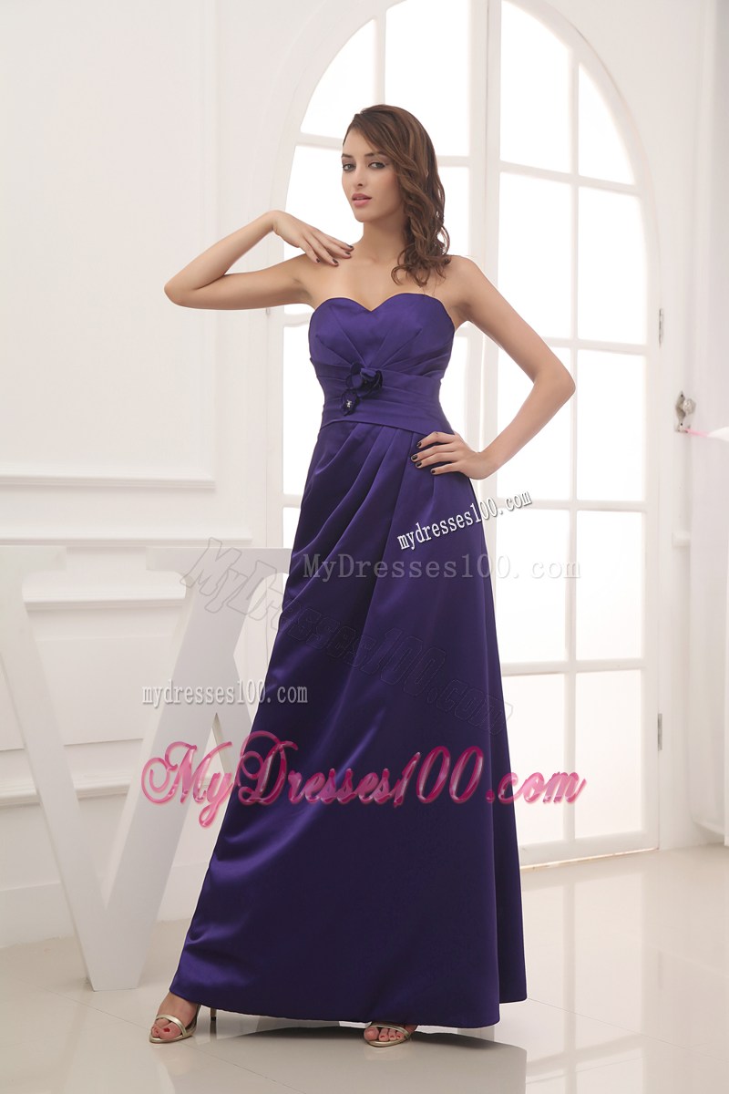 Hand Made Flowers Column Sweetheart Ankle-length Evening Dress